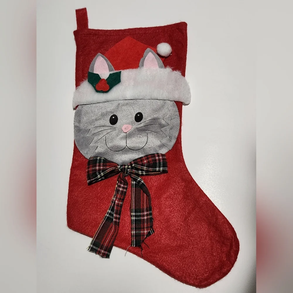 Cat Christmas Stocking With Cat Toys